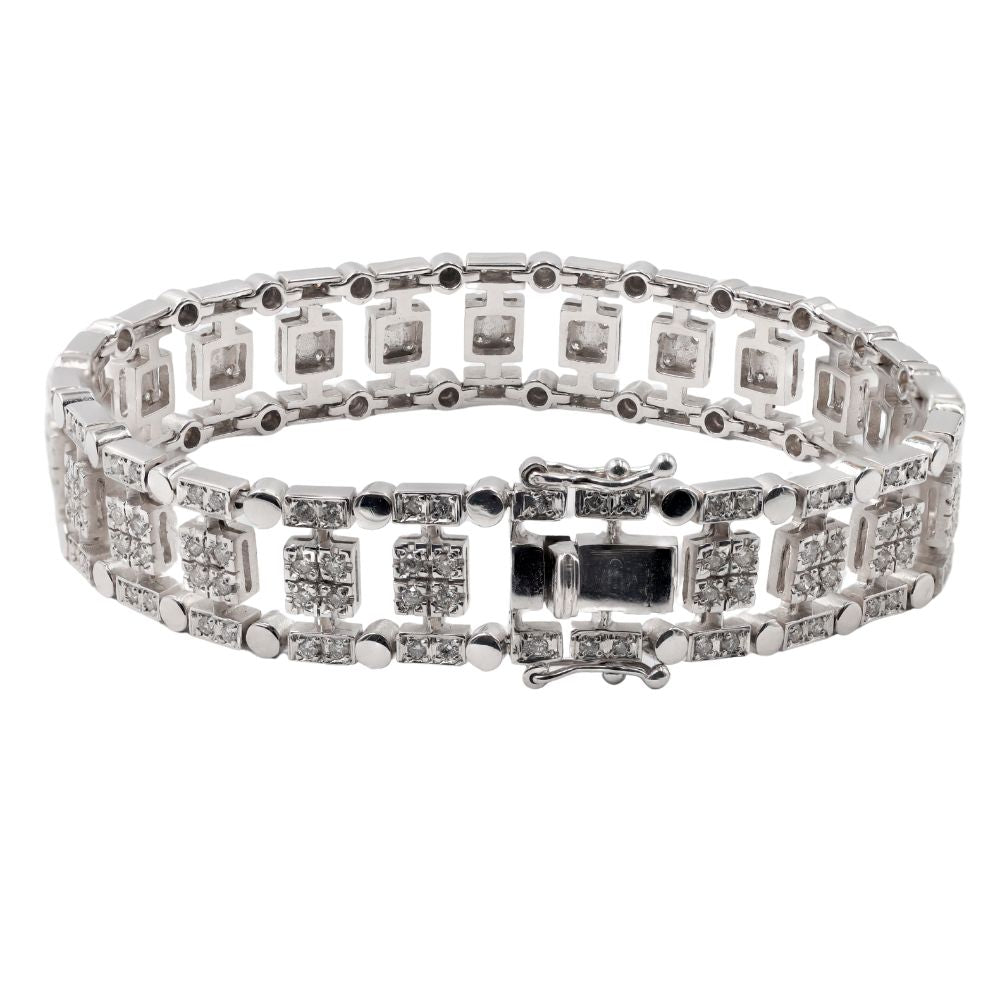 Elegant White Gold Bracelet with Sparkling Diamonds (CX6034)