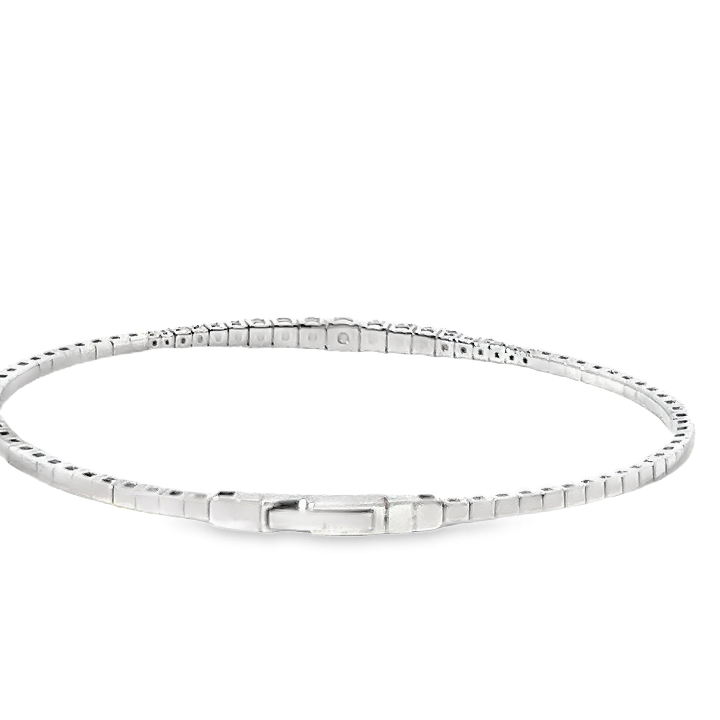 Classic 18K White Gold Diamond Bangle (BWG0139-2)