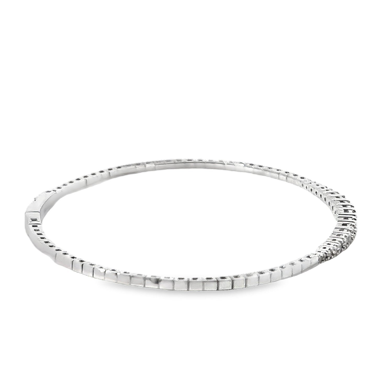Classic 18K White Gold Diamond Bangle (BWG0139-2)