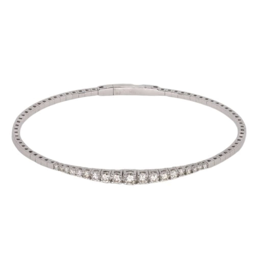 Classic 18K White Gold Diamond Bangle (BWG0139-2)