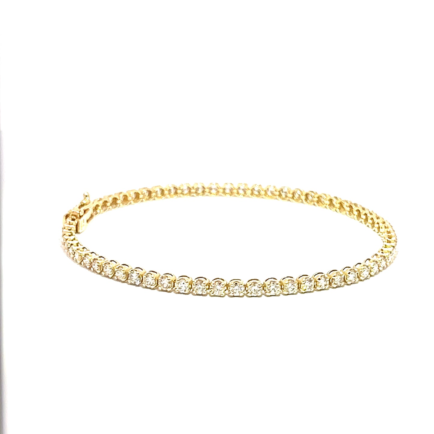 Elegant Yellow Gold Diamond Tennis Bracelet (BWG3056-4)