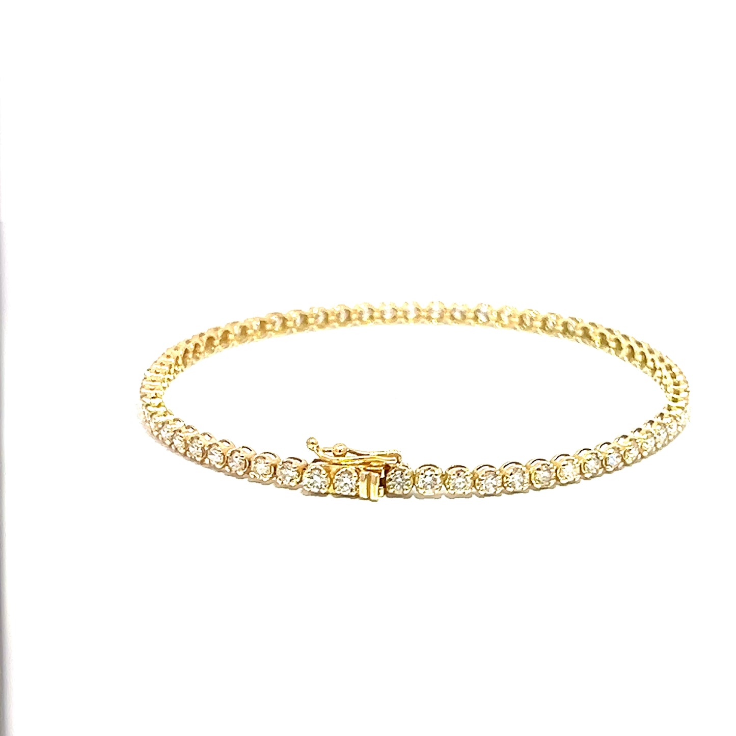 Elegant Yellow Gold Diamond Tennis Bracelet (BWG3056-4)