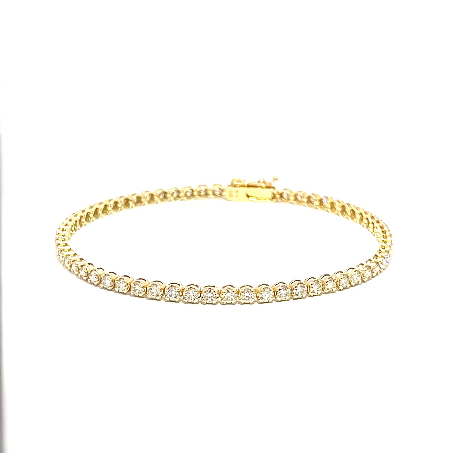 Elegant Yellow Gold Diamond Tennis Bracelet (BWG3056-4)