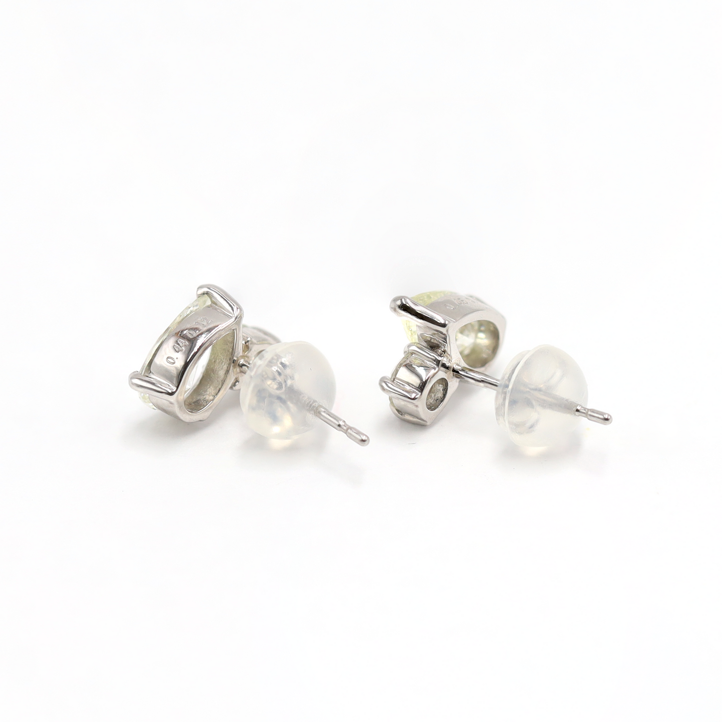 Radiant Harmony: Teardrop & Round Diamond Stud Earrings (E0332-14)