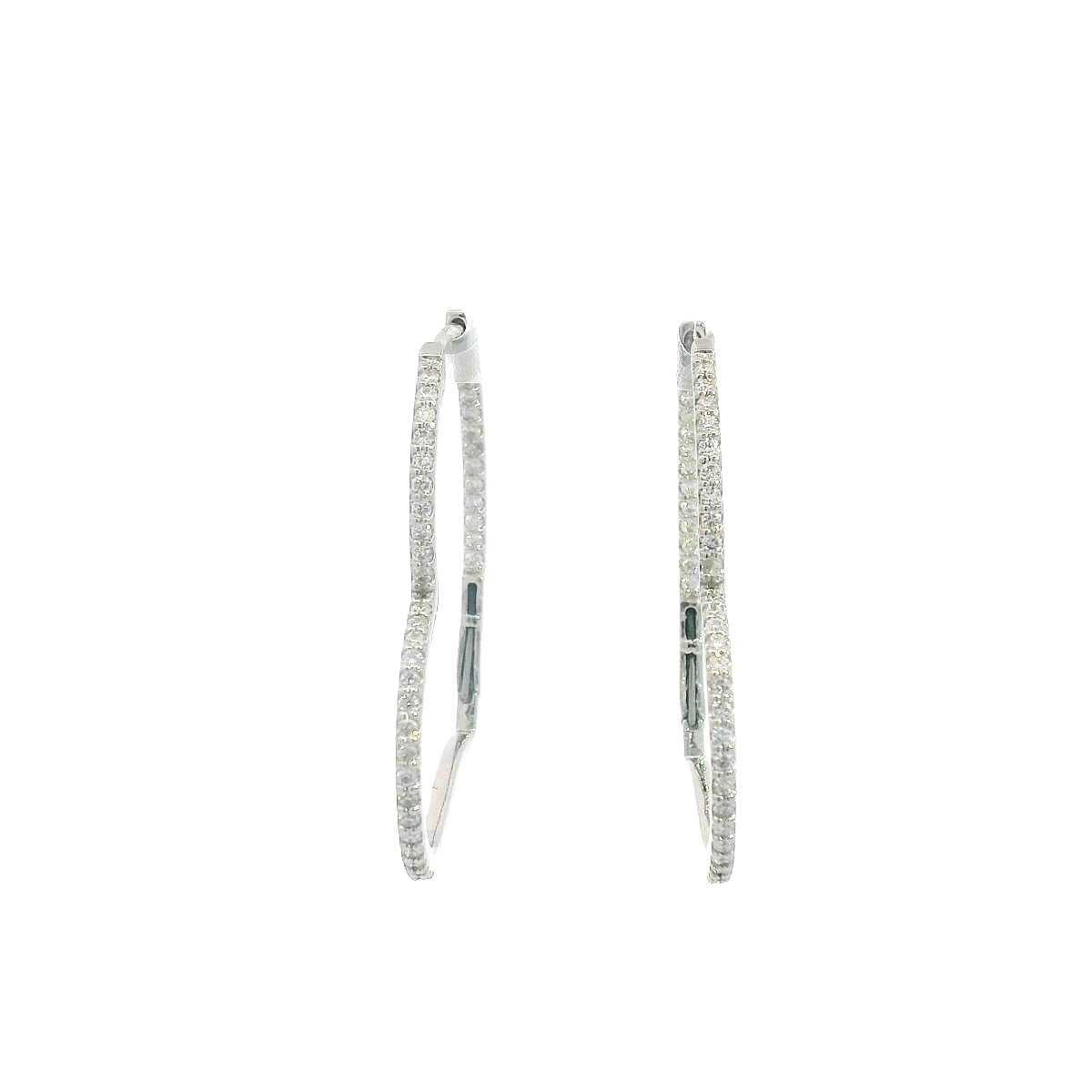 Diamond heart hoop earrings (E0351-10)
