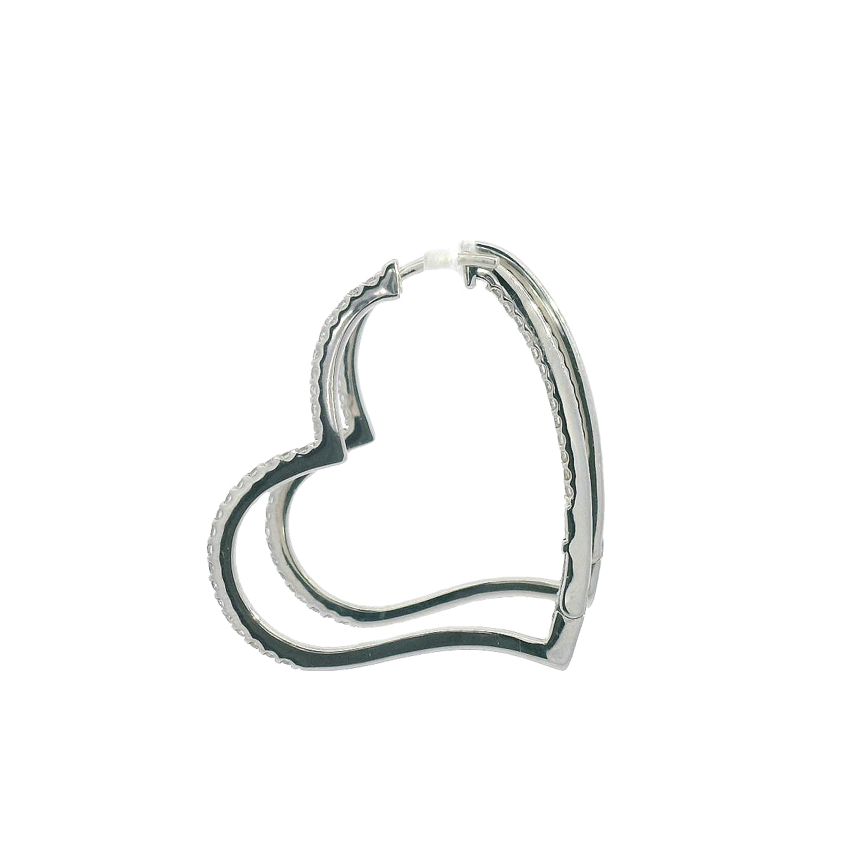Diamond heart hoop earrings (E0351-10)