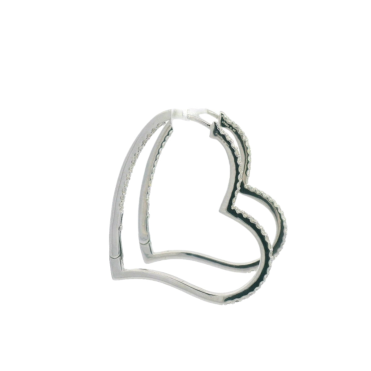 Diamond heart hoop earrings (E0351-10)