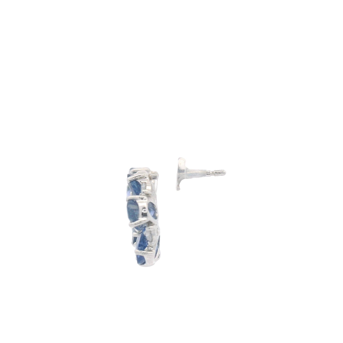 Elegant Blue Sapphire Flower Earrings (E0370-1)