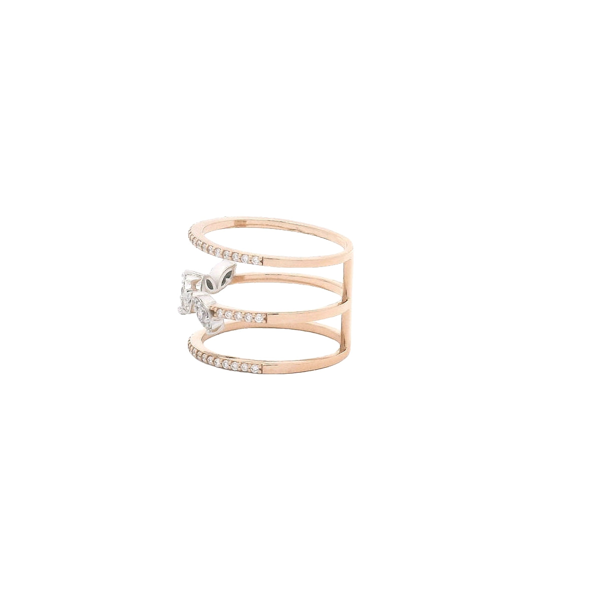 Elegant Rose Gold Ring with Diamonds (JJ367)