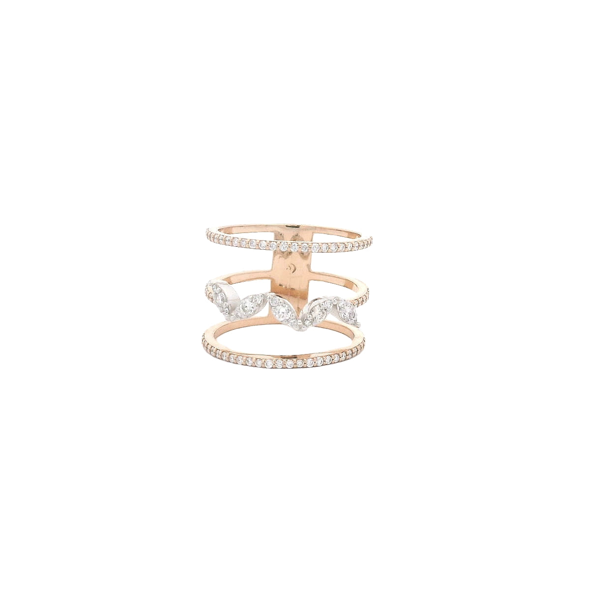 Elegant Rose Gold Ring with Diamonds (JJ367)