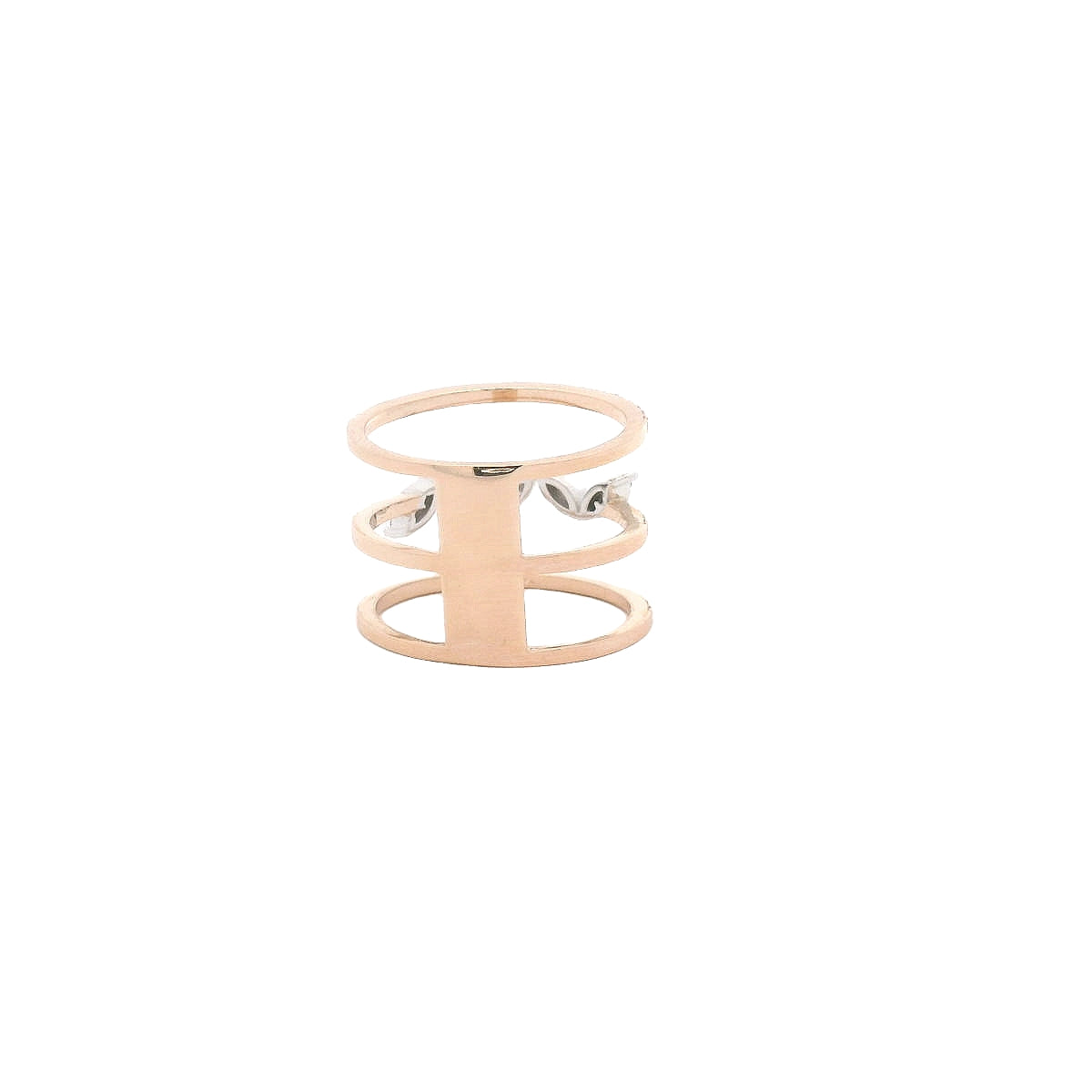 Elegant Rose Gold Ring with Diamonds (JJ367)