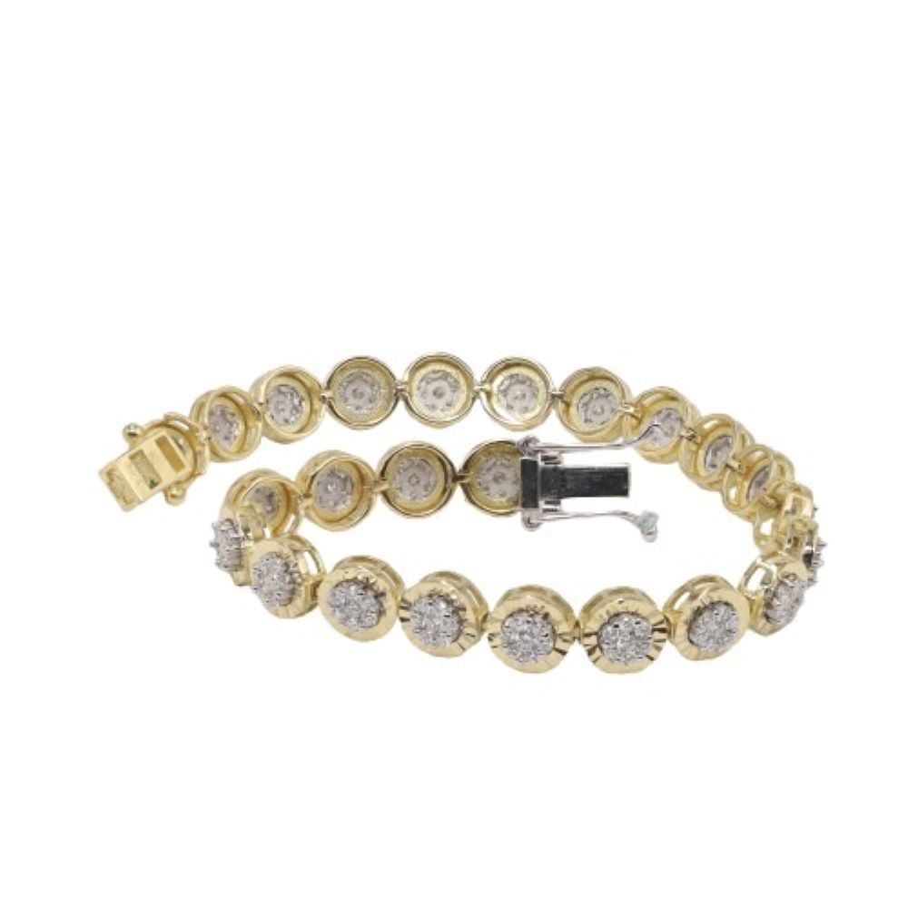 Elegant Yellow Gold and Diamond Bracelet (JJ374)