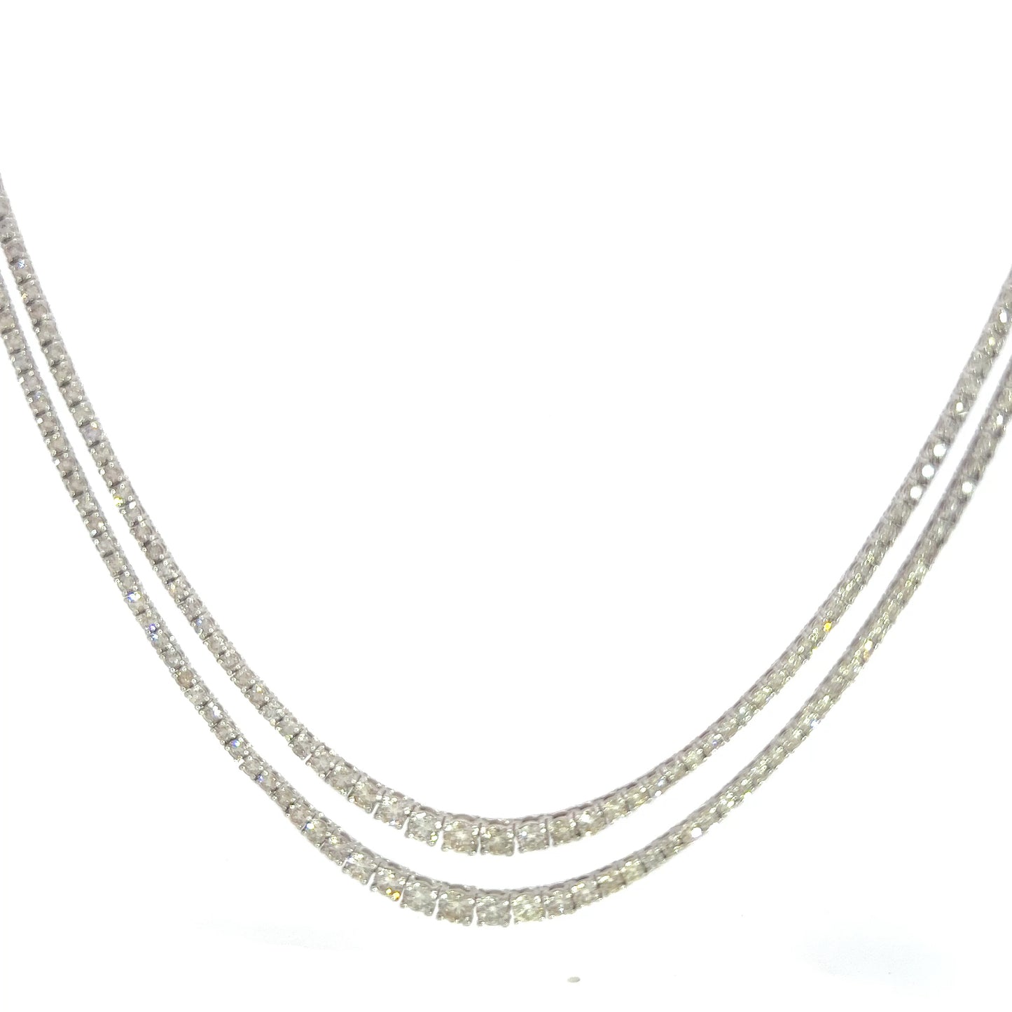 Elegant Double Strand Tennis Necklace (NWG7011-2)