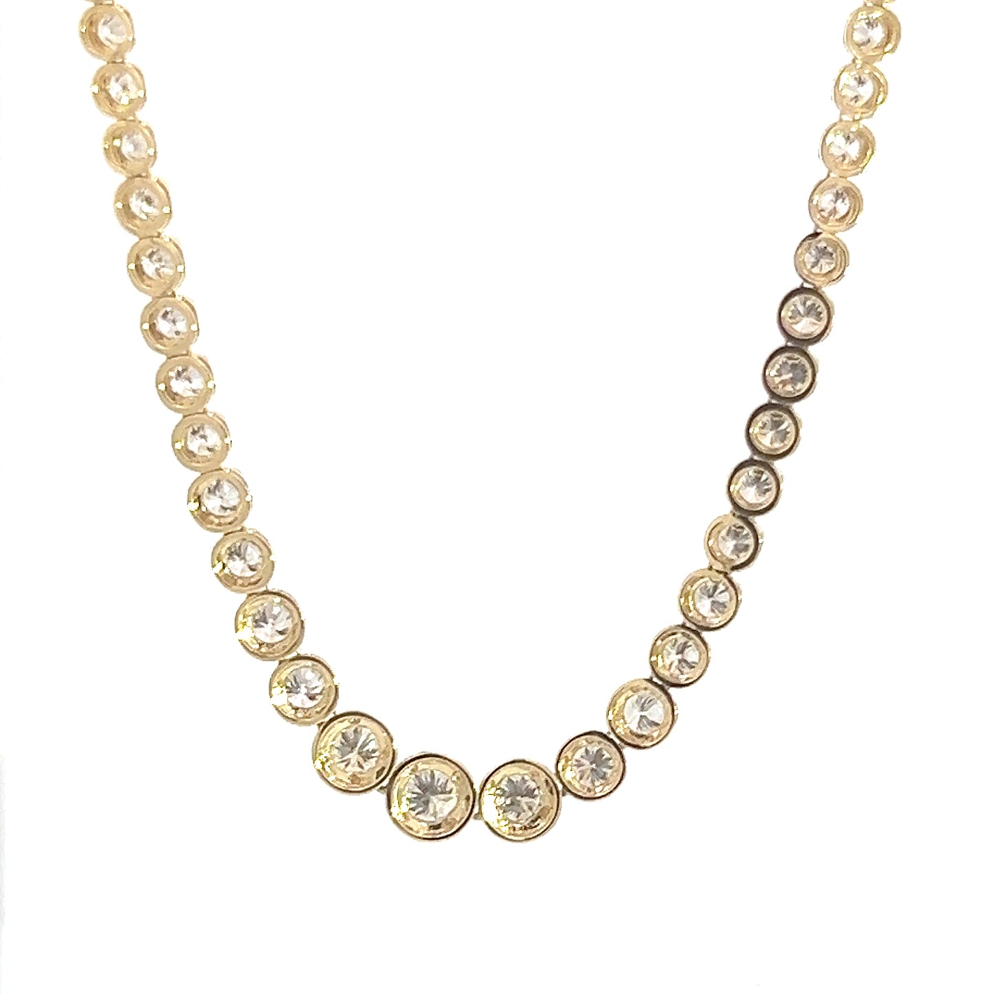 Elegant Gold Necklace with Sparkling Diamonds - NWG9097-4
