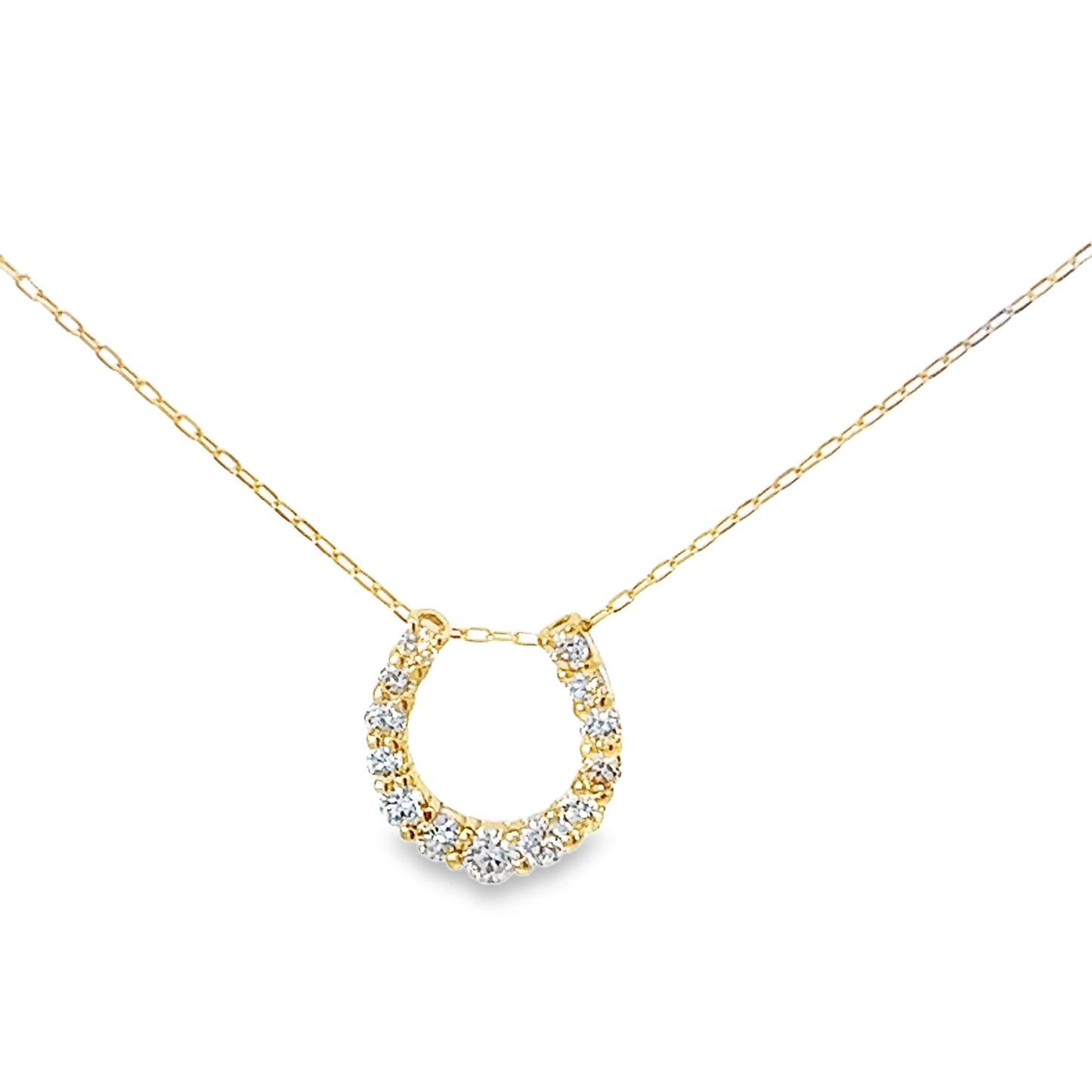 Elegant Gold Horseshoe Pendant Necklace (P2219CH-2)