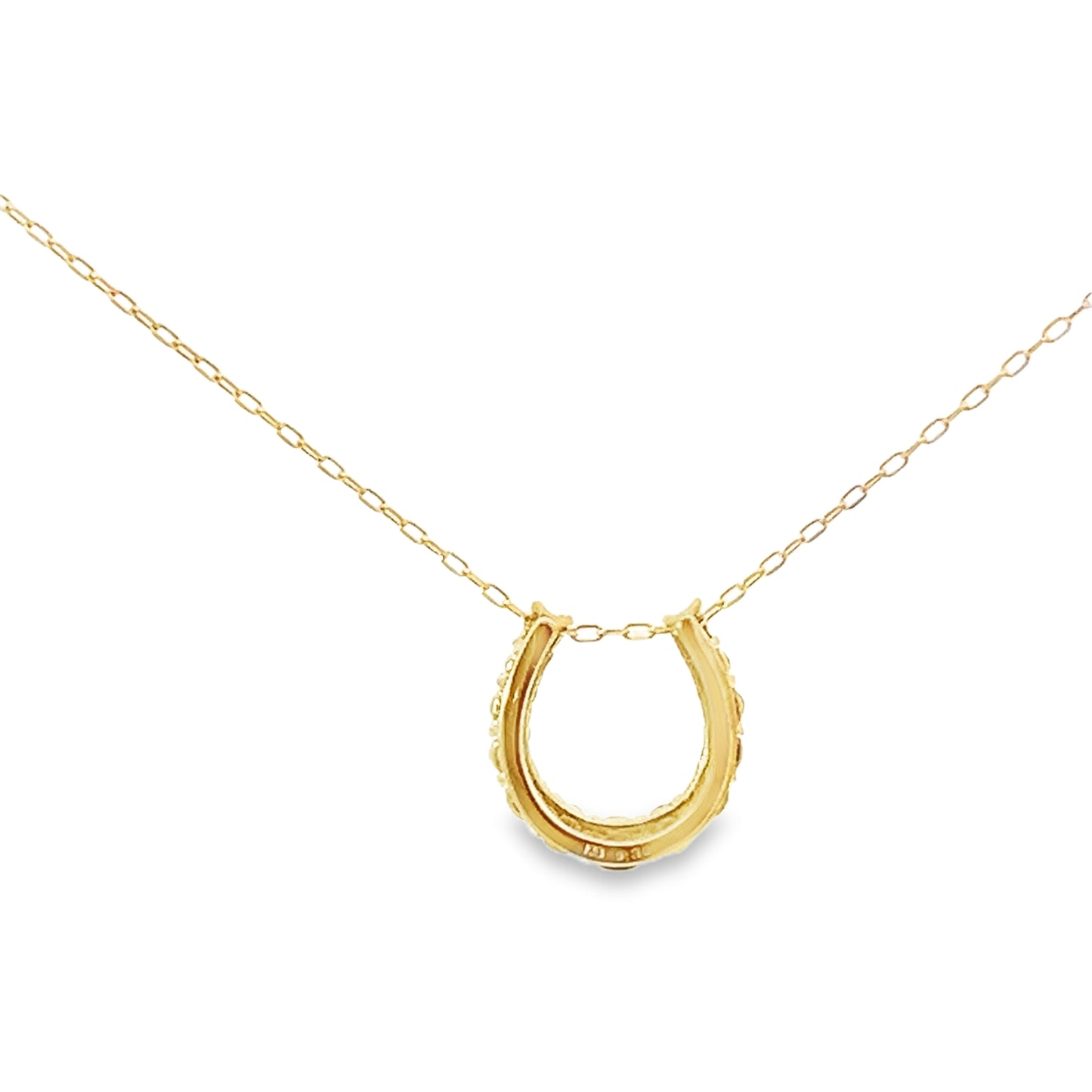 Elegant Gold Horseshoe Pendant Necklace (P2219CH-2)