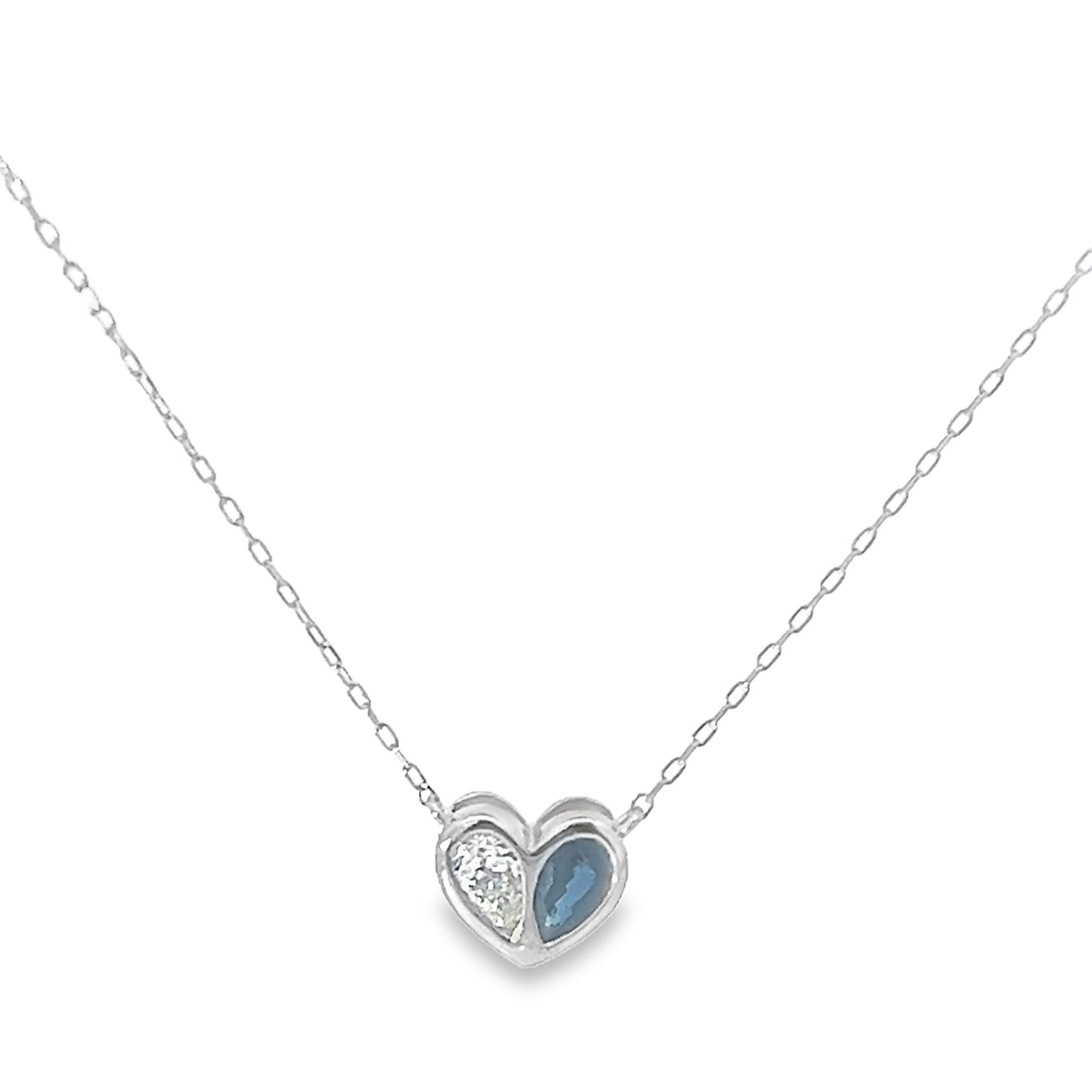 Eternal Harmony: Sapphire & Diamond Heart Pendant (p2245ch-112)
