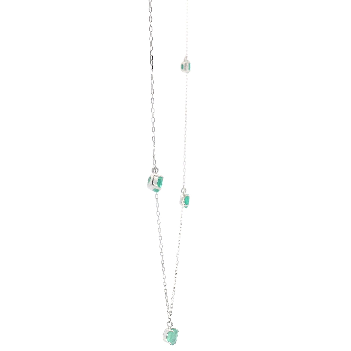 Exquisite Emerald Pendant Necklace in Platinum (P2282CH-24)