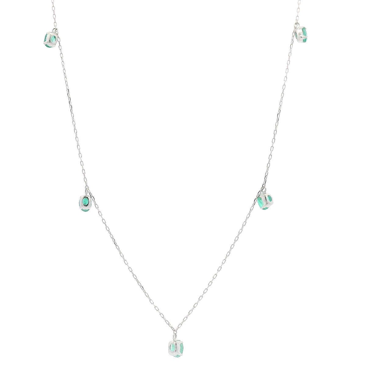Exquisite Emerald Pendant Necklace in Platinum (P2282CH-24)