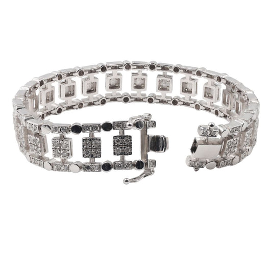 Elegant White Gold Bracelet with Sparkling Diamonds (CX6034)