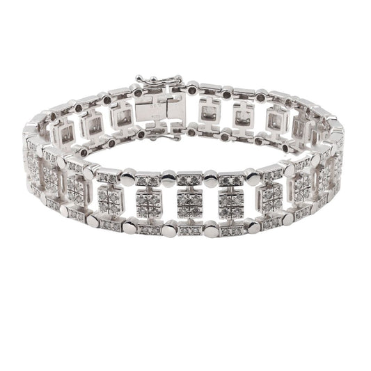 Elegant White Gold Bracelet with Sparkling Diamonds (CX6034)