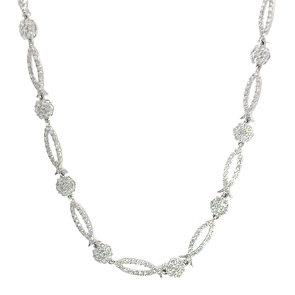 Elegant White Gold Necklace with Sparkling Diamonds (CX5218)