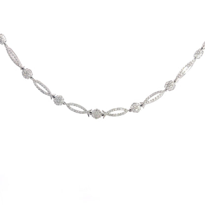 Elegant White Gold Necklace with Sparkling Diamonds (CX5218)