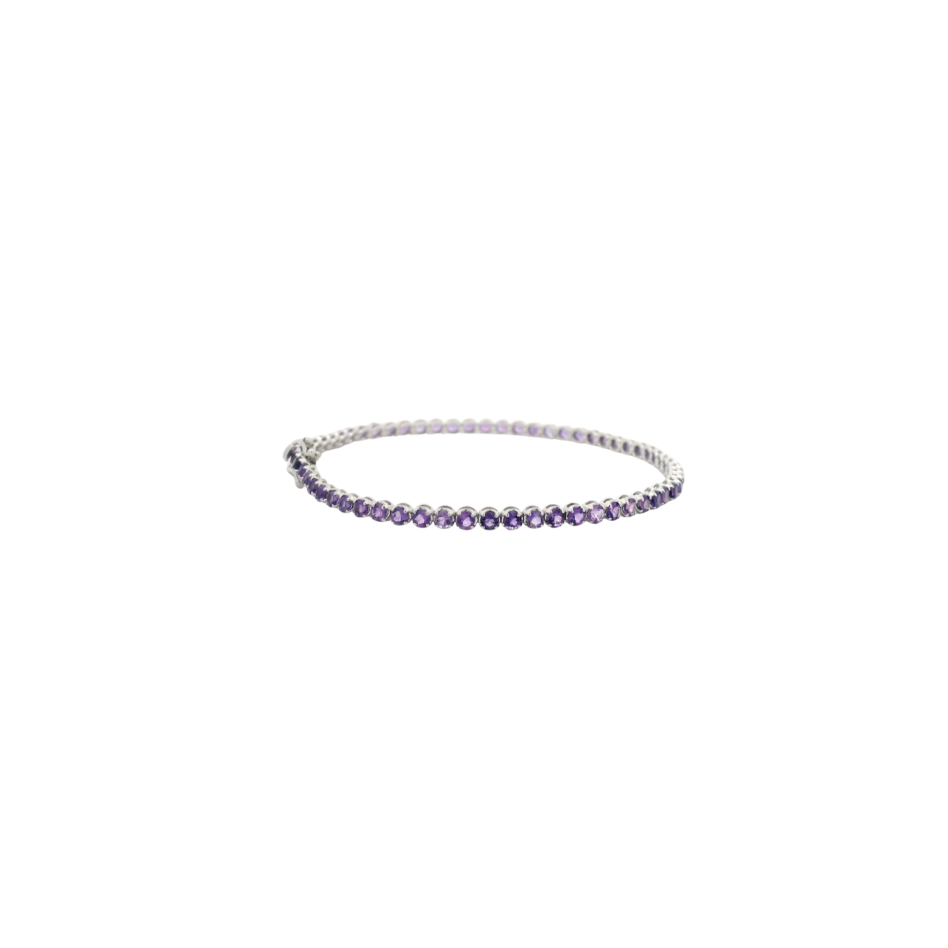 Classic Amethyst White Gold Tennis Bracelet