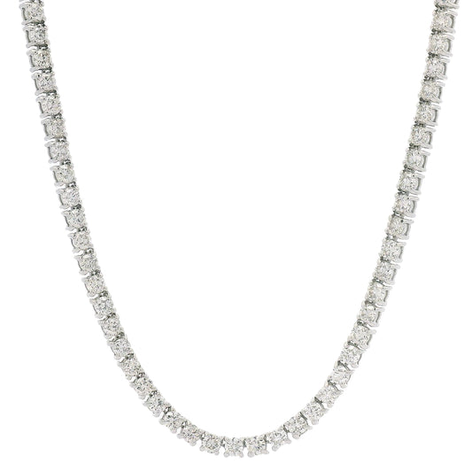 White Gold Classic Diamond Tennis Necklace - JJ251