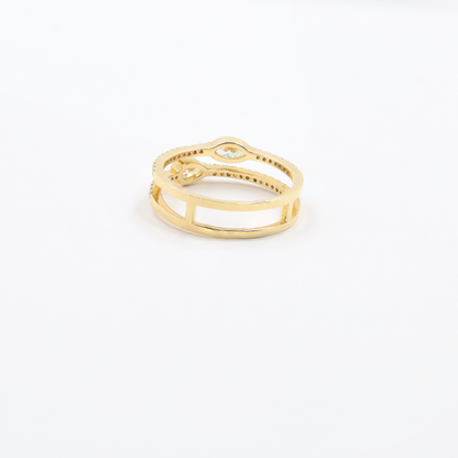 K18 Yellow Gold "Aurora" Pear & Marquise Diamond Signature Ring