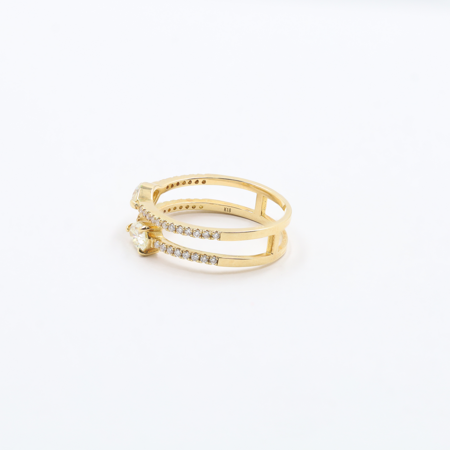 K18 Yellow Gold "Aurora" Pear & Marquise Diamond Signature Ring