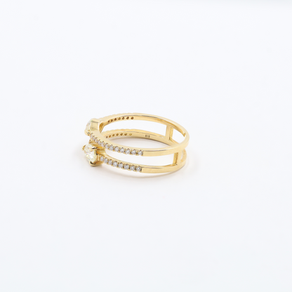 K18 Yellow Gold "Aurora" Pear & Marquise Diamond Signature Ring
